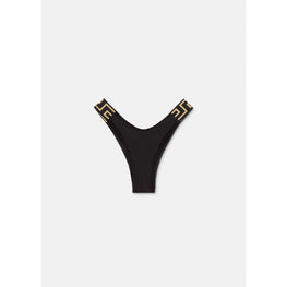 Women Greca Border Bikini Bottoms - Black