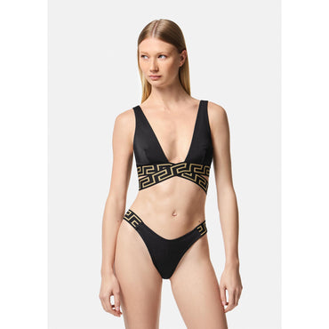 Women Greca Border Bikini Bottoms - Black
