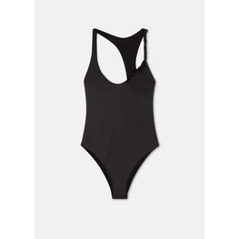 Women Rolled One-Piece Swimsuit - Black