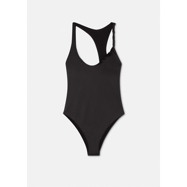 Women Rolled One-Piece Swimsuit - Black