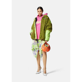 Women Logo Orchid Silk Skirt - Green