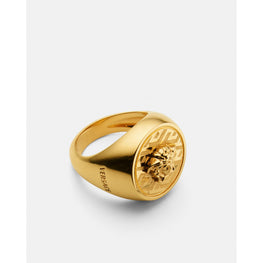 Men La Greca Medusa Ring - Gold