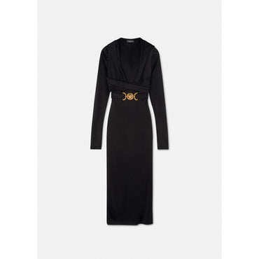 Women Medusa '95 Hoodie Midi Dress - Black