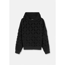Women Distressed Slashed Oversized Hoodie - Black
