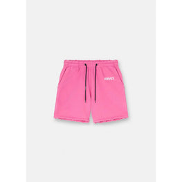 Women Distressed Logo Sweat Shorts - Pink