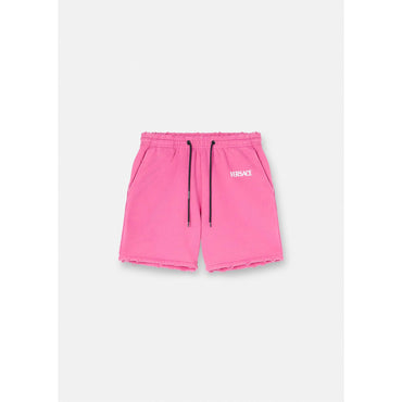 Women Distressed Logo Sweat Shorts - Pink