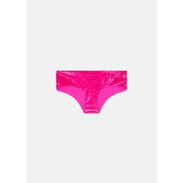 Women Rolled Velvet Bikini Bottoms - Pink