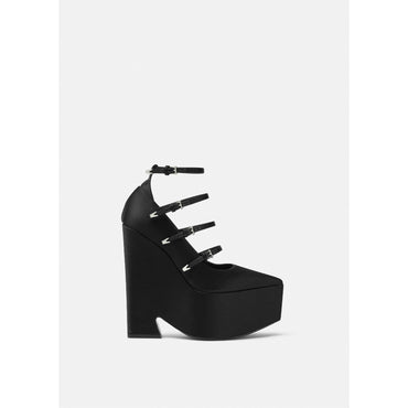 Women Tempest Satin Platform Pumps 170 mm - Black