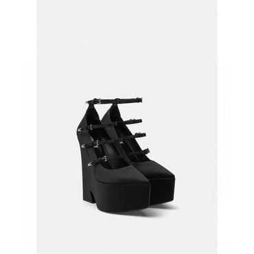 Women Tempest Satin Platform Pumps 170 mm - Black