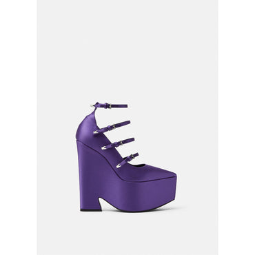 Women Tempest Satin Platform Pumps 170 mm - Purple