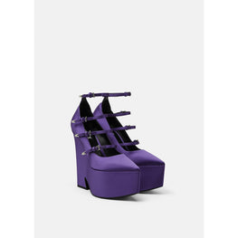 Women Tempest Satin Platform Pumps 170 mm - Purple