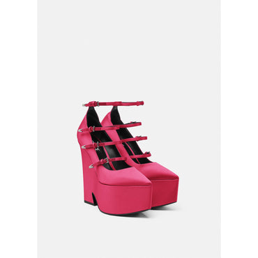 Women Tempest Satin Platform Pumps 170 mm - Pink