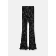 Women Zebra Velvet Trousers - Black