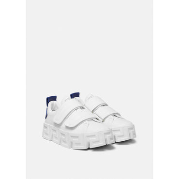 Men Greca Portico Strap Trainers - White