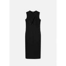 Women Slashed Midi Sleeveless Dress - Black