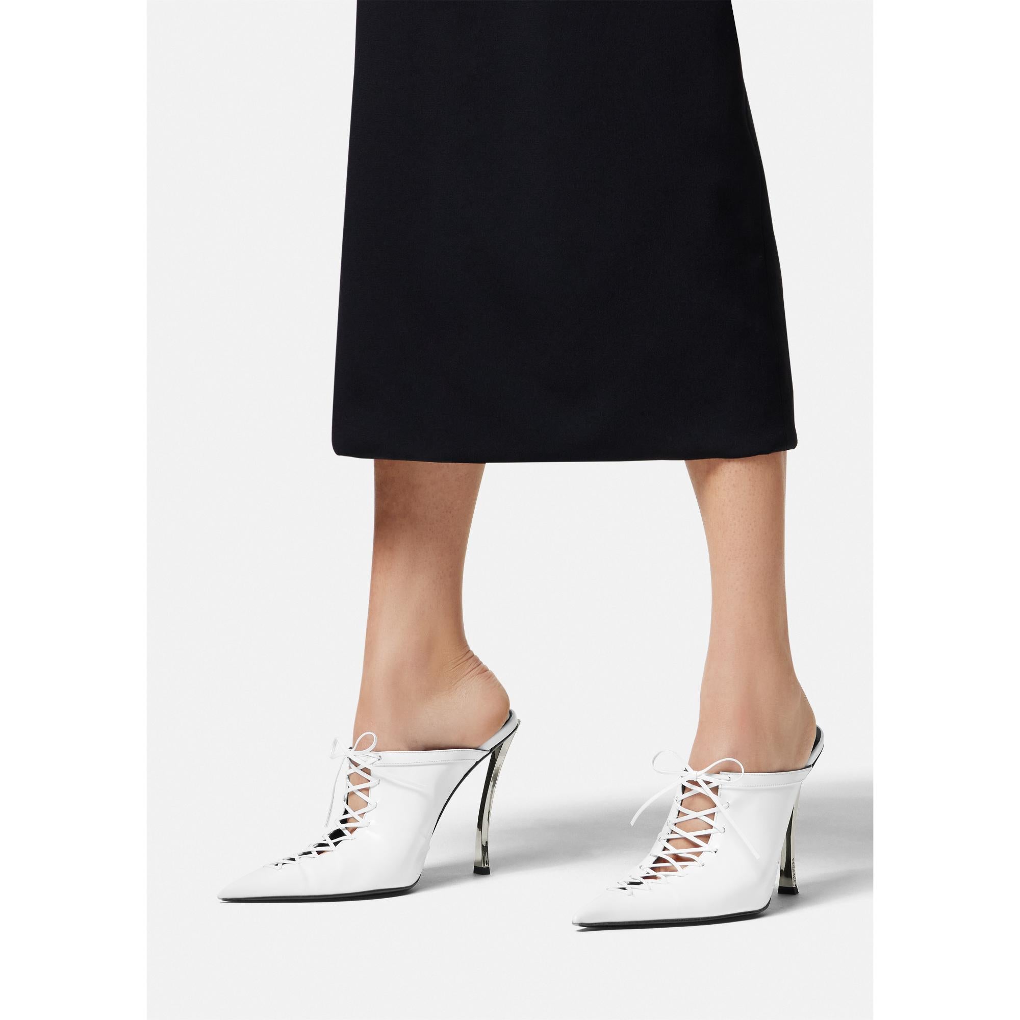 Women Pin-Point Mules 110 mm - White