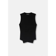 Women Knit Ribbed Top - Black