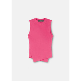 Women Knit Ribbed Top - Pink