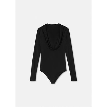 Women Hoodie Bodysuit - Black