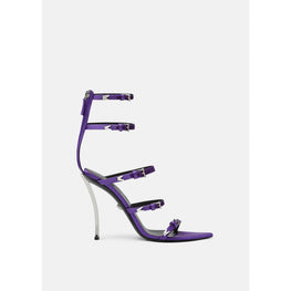 Women Pin-Point Satin Sandals 110 mm - Purple