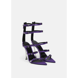 Women Pin-Point Satin Sandals 110 mm - Purple