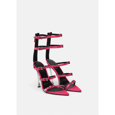 Women Pin-Point Satin Sandals 110 mm - Pink