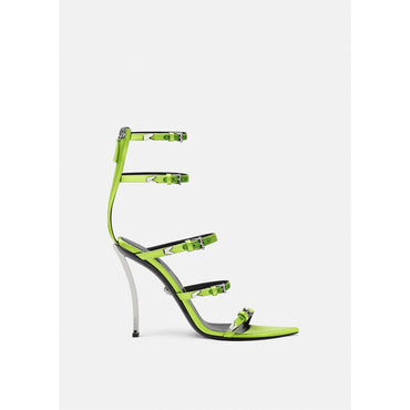 Women Pin-Point Satin Sandals 110 mm - Yellow