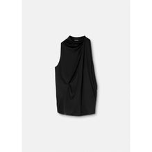 Women Slashed Halterneck Top - Black