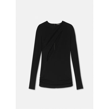 Women Slashed Mini Dress - Black