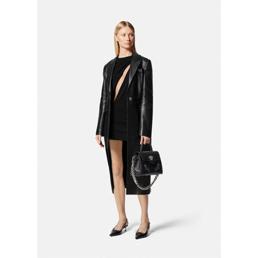 Women Slashed Mini Dress - Black