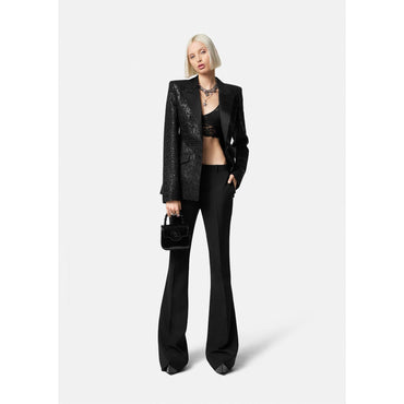 Women Flared Formal Trousers - Black