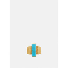 Men Greca Turquoise Gemstone Ring - Blue