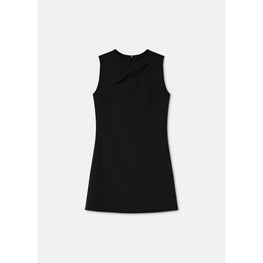 Women Slashed Mini Dress - Black