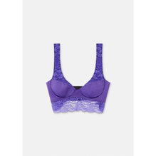 Women Lace Bustier Bralette - Purple