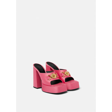 Women Medusa '95 Satin Platform Mules 120 mm - Pink