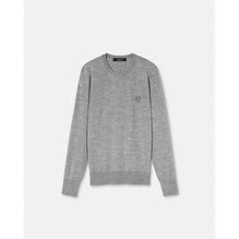 Men Embroidered Wool-Blend Knit Jumper - Grey
