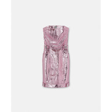 Women Metallic Leather Mini Dress - Pink