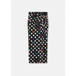Women Butterflies Knotted Midi Skirt - Black