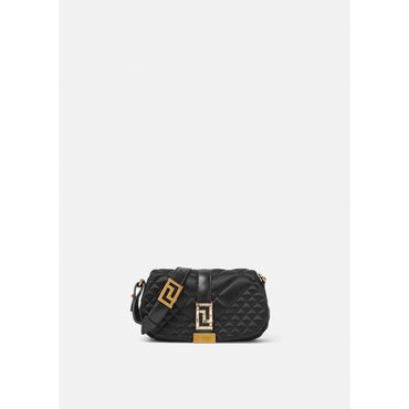 Women Greca Goddess Satin Mini Bag - Black