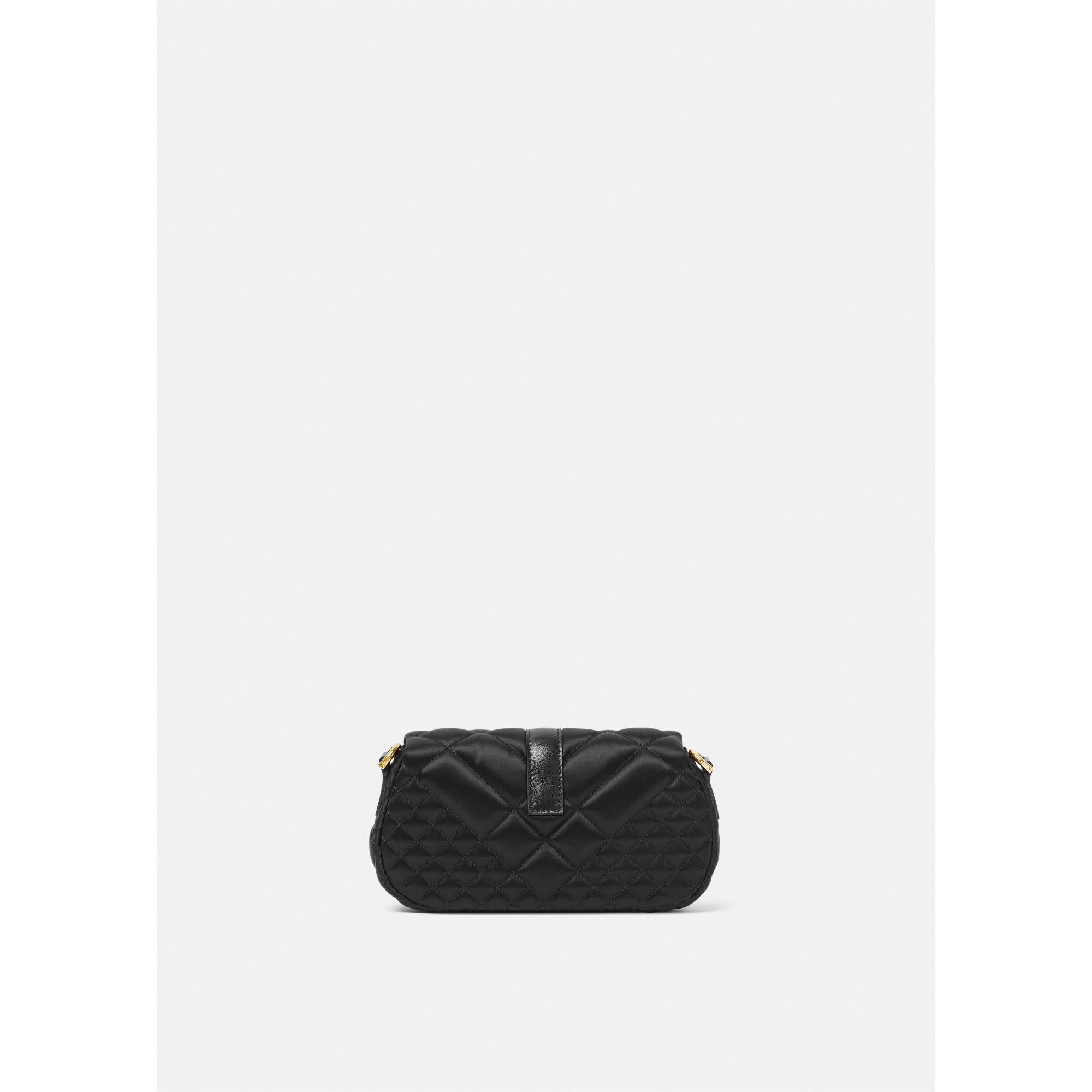Women Greca Goddess Satin Mini Bag - Black
