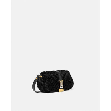 Women Greca Goddess Velvet Mini Bag - Black