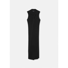 Women Slashed Turtleneck Midi Dress - Black