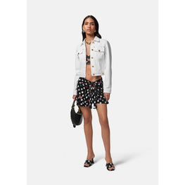 Women Butterflies Knotted Mini Skirt - Black