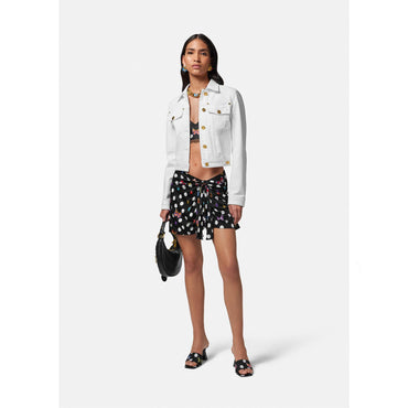 Women Butterflies Knotted Mini Skirt - Black