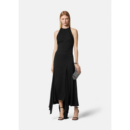 Women Bow Halterneck Gown - Black