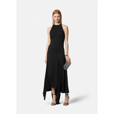 Women Bow Halterneck Gown - Black