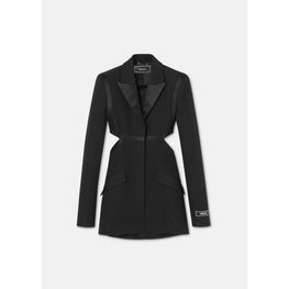 Women Cutout Single-Breasted Blazer - Black