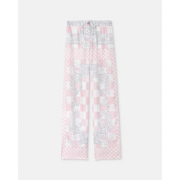 Women Medusa Contrasto Silk Trousers - Pink