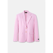 Women Gabardine Wool Oversized Blazer - Pink