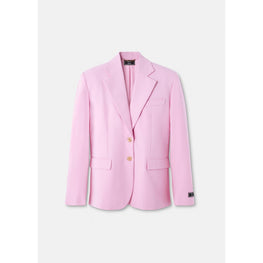 Women Gabardine Wool Oversized Blazer - Pink